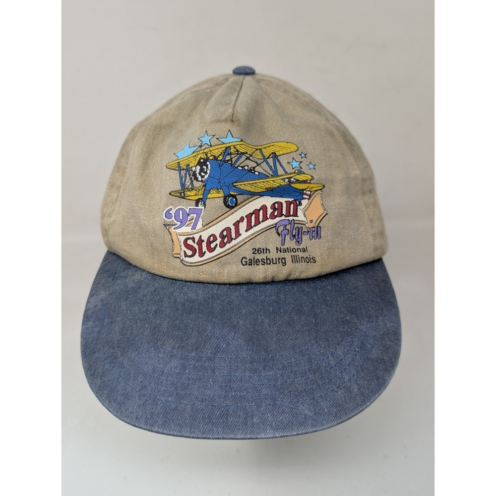 Vintage 26th Annual Stearman Fly In Stroh's Galesburg Illinois Hat Cap 1997 90s